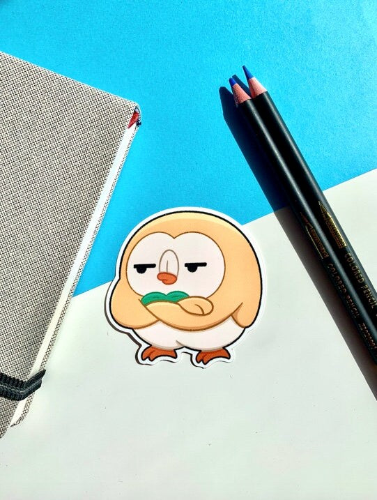 Rowlet Vinyl Sticker Set - Pokemon Sticker - Weatherproof Die Cut Sticker - Cute Pokemon Sticker