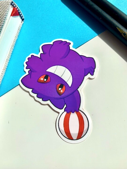 Gengar Acrobat Vinyl Sticker - Pokemon Sticker - Weatherproof Die Cut Sticker - Cute Pokemon Sticker