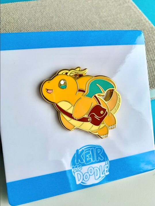 Dragonite Enamel Pin - Pokemon Hard Enamel Pin - Cute Enamel Lapel Pin - Pokemon Pin - Cute Accessories