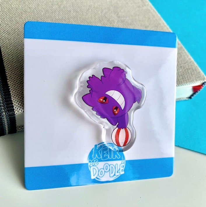 Gengar Acrobatic Acrylic Pin - Pokemon Acrylic Pin - Cute Acrylic Lapel Pin - Pokemon Pin - Cute Accessories