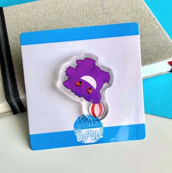 Gengar Acrobatic Acrylic Pin - Pokemon Acrylic Pin - Cute Acrylic Lapel Pin - Pokemon Pin - Cute Accessories