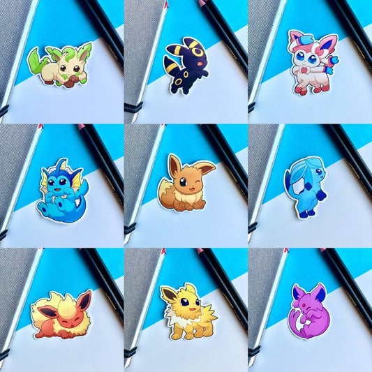 Eeveelutions Vinyl Stickers - Pokemon Sticker - Weatherproof Die Cut Sticker - Cute Pokemon Sticker