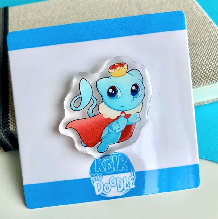 Shiny Mew Acrylic Pin - Pokemon Acrylic Pin - Cute Acrylic Lapel Pin - Pokemon Pin - Cute Accessories