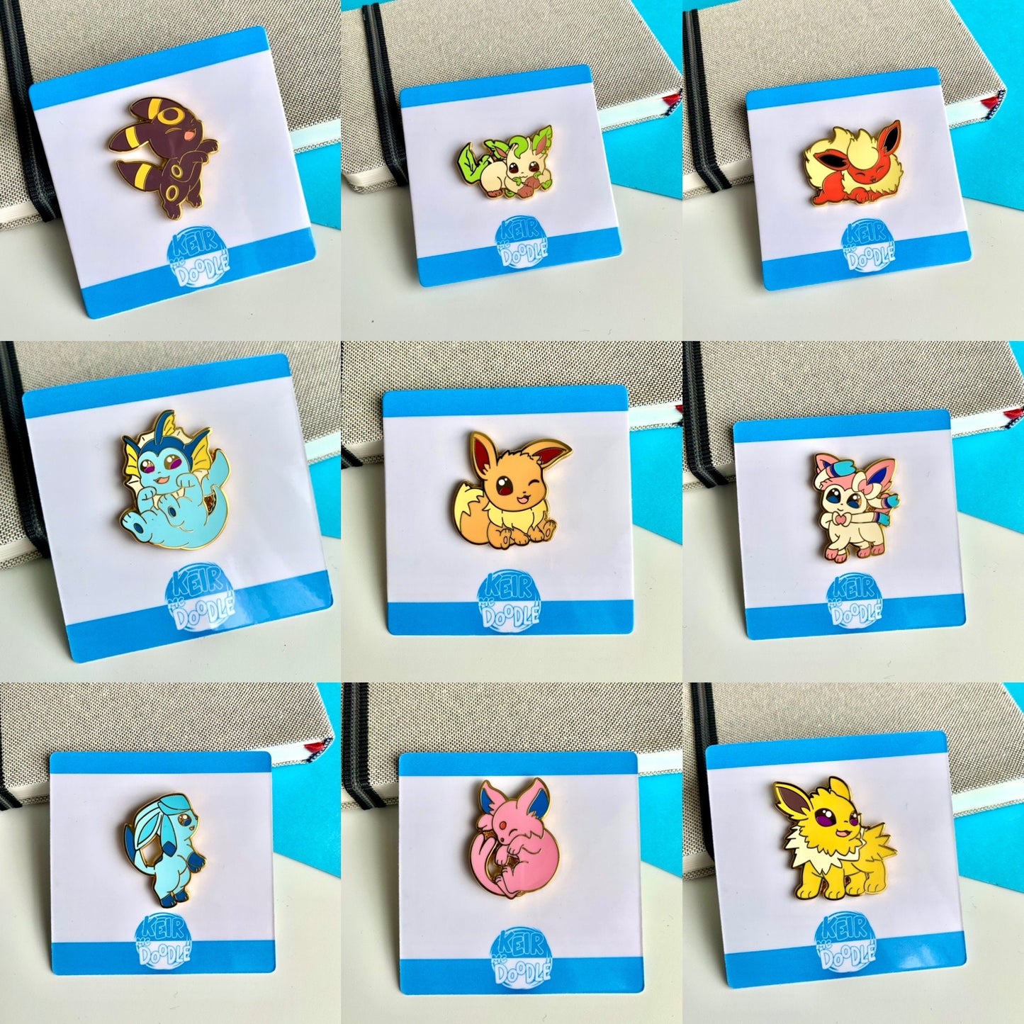 Eeveelutions Enamel Pin - Pokemon Hard Enamel Pin - Cute Enamel Lapel Pin - Pokemon Pin - Cute Accessories