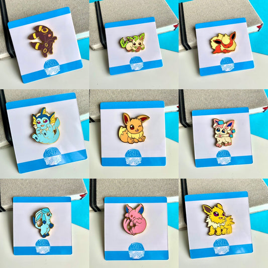 Eeveelutions Enamel Pin - Pokemon Hard Enamel Pin - Cute Enamel Lapel Pin - Pokemon Pin - Cute Accessories