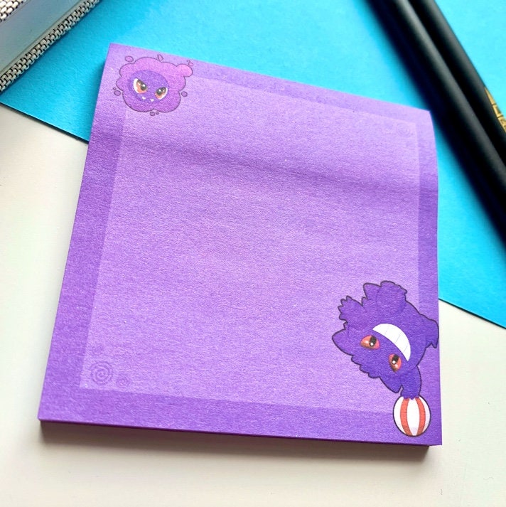 Gengar Sticky Memopad - Cute Desk Memopads - Kawaii Memopads - Pokemon Stationary - Cute Stationary - Kawaii Stationery