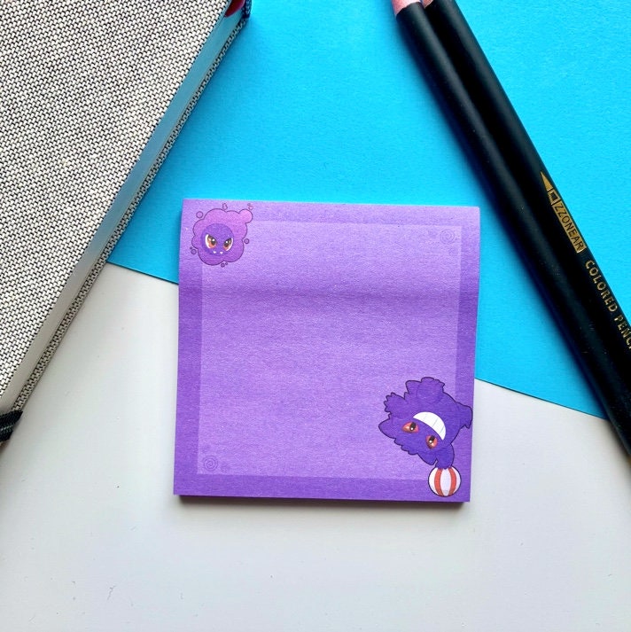 Gengar Sticky Memopad - Cute Desk Memopads - Kawaii Memopads - Pokemon Stationary - Cute Stationary - Kawaii Stationery