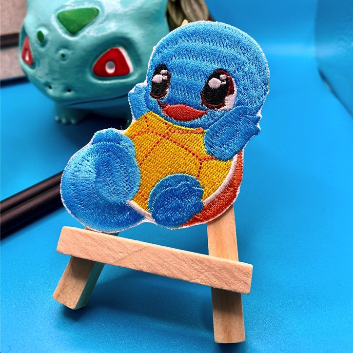 Squirtle Embroidered Iron On Patch - Pokemon Embroidered Iron On Patch - Cute Pokemon Patch