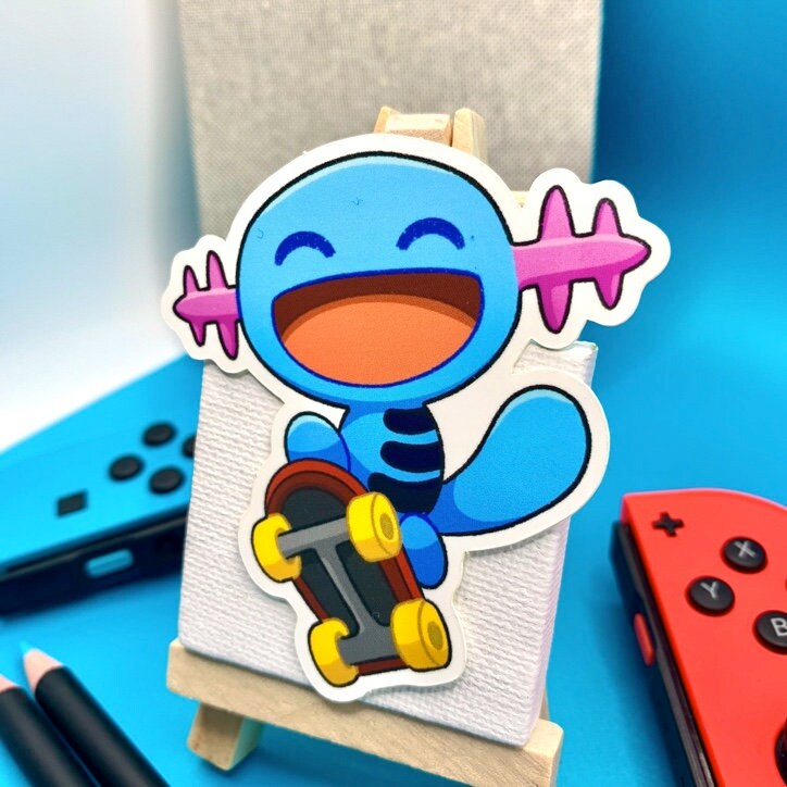 Wooper Vinyl Sticker - Pokemon Sticker - Weatherproof Die Cut Sticker - Cute Pokemon Sticker