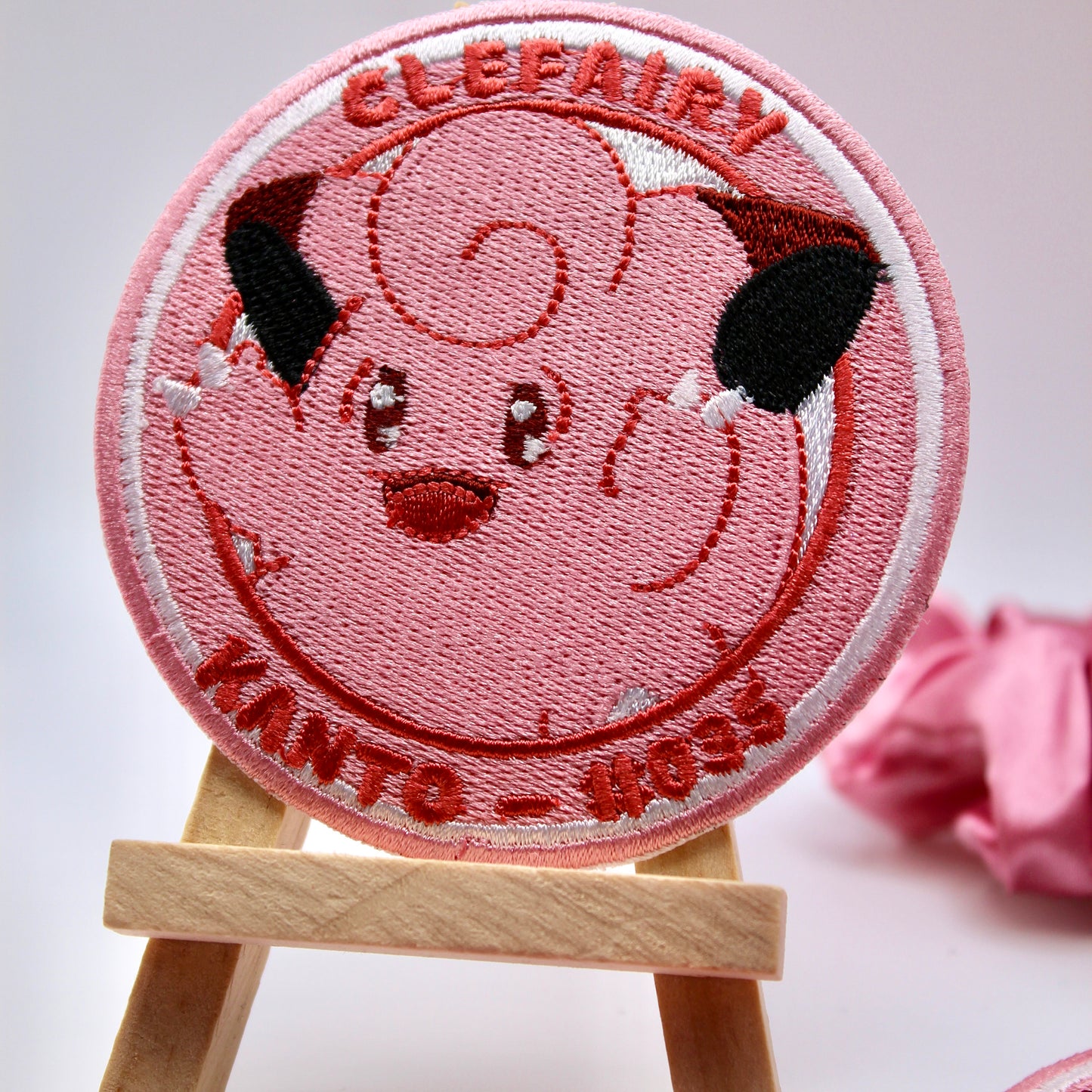 Clefairy Embroidered Iron On Patch - Pokemon Embroidered Iron On Patch - Cute Pokemon Patch