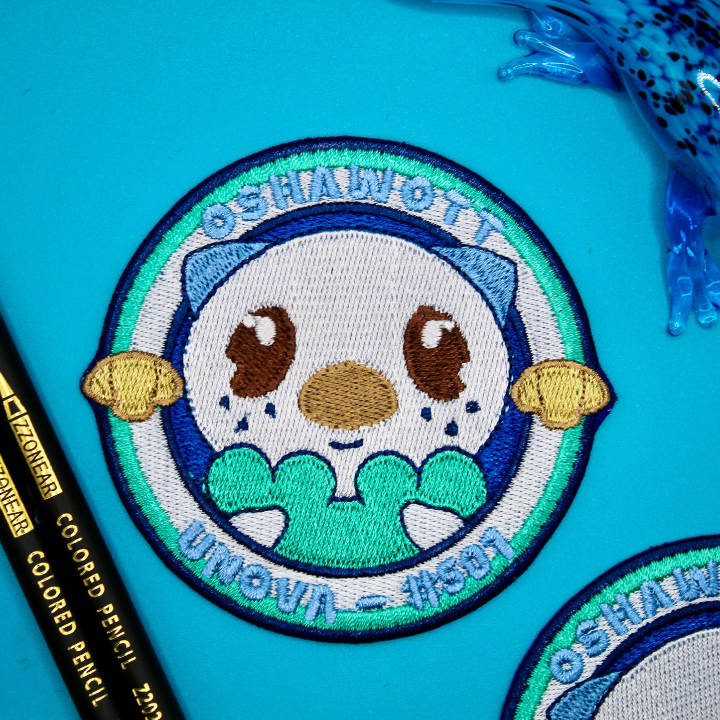 Oshawott Embroidered Iron On Patch - Pokemon Embroidered Iron On Patch - Cute Pokemon Patch