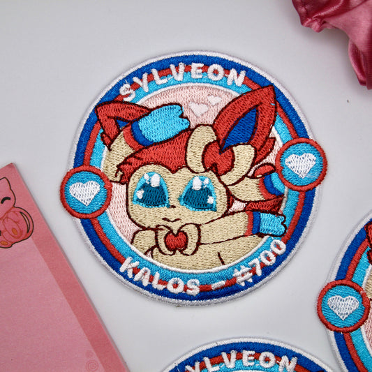 Sylveon Embroidered Iron On Patch - Pokemon Embroidered Iron On Patch - Cute Pokemon Patch