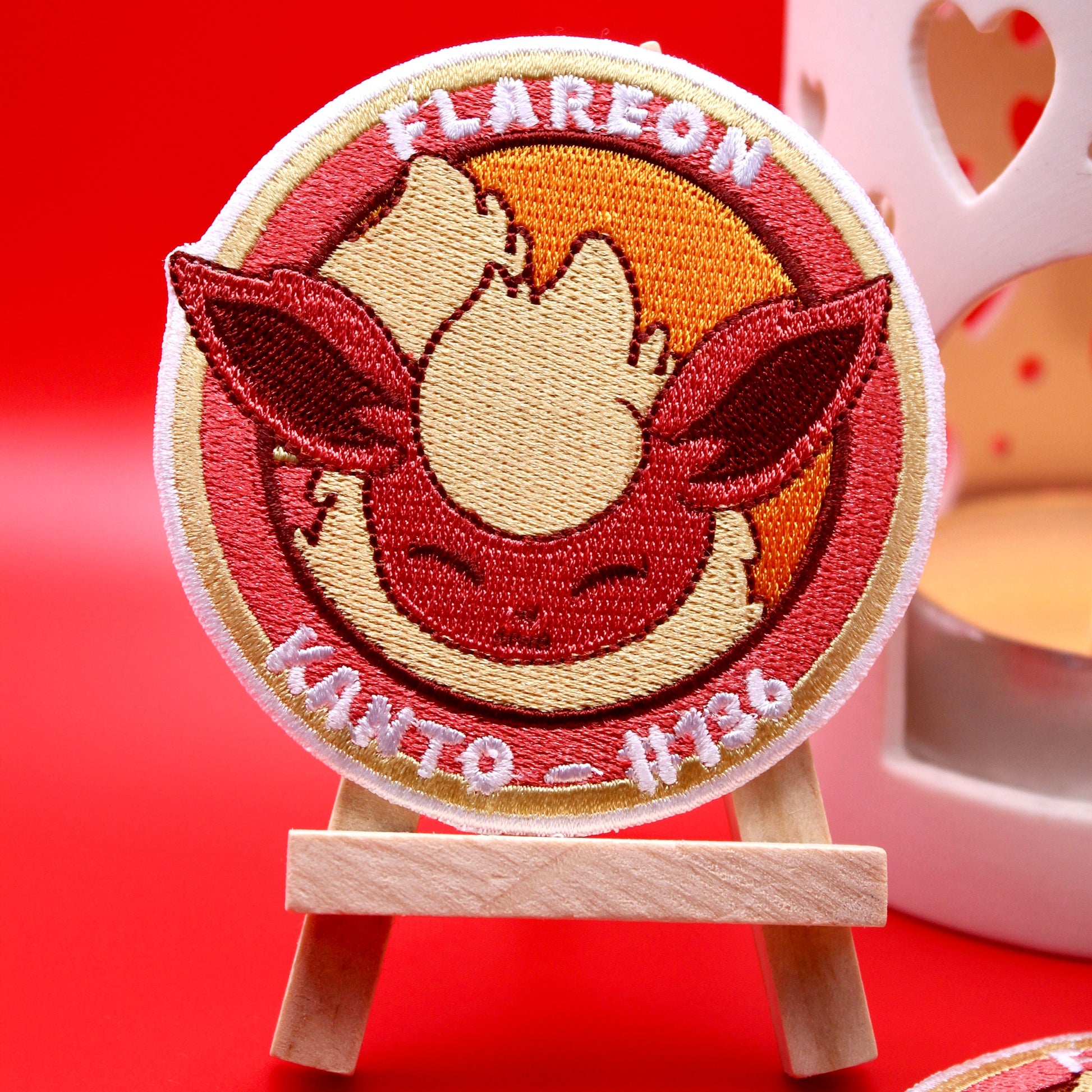 Flareon Embroidered Iron On Patch - Pokemon Embroidered Iron On Patch - Cute Pokemon Patch