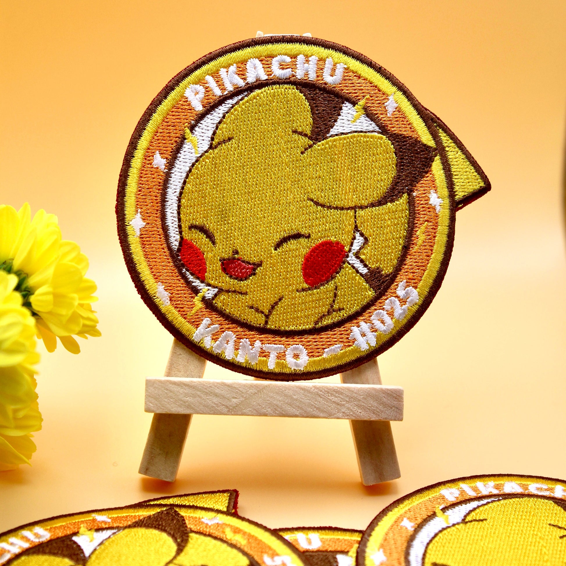 Pikachu Embroidered Iron On Patch - Pokemon Embroidered Iron On Patch - Cute Pokemon Patch