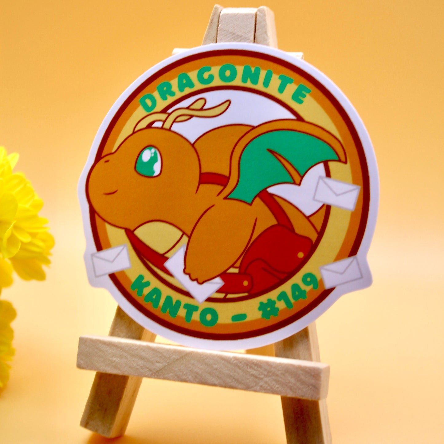 Dragonite Vinyl Sticker - Pokemon Sticker - Weatherproof Die Cut Sticker - Cute Pokemon Sticker