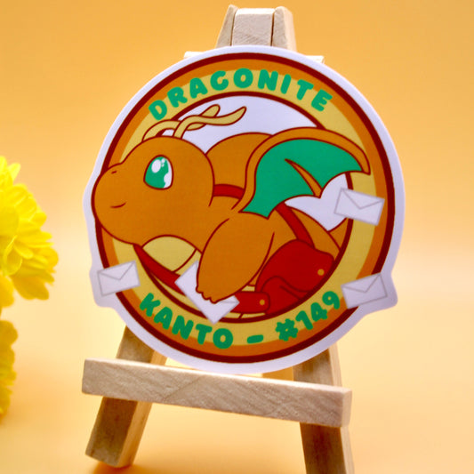 Dragonite Vinyl Sticker - Pokemon Sticker - Weatherproof Die Cut Sticker - Cute Pokemon Sticker