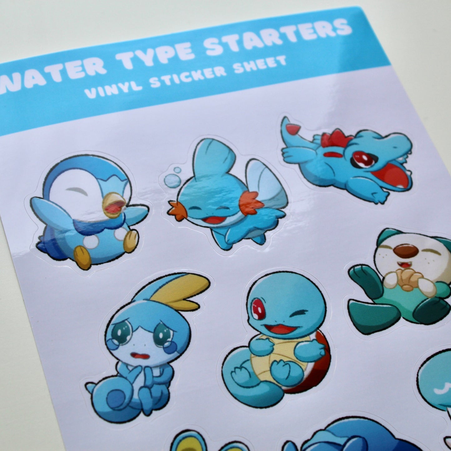 Water Type Pokemon Sticker Sheet - Pokemon Sticker Sheet - Kawaii Stationary - Cute Sticker Sheet - Planner Organisation Stickers