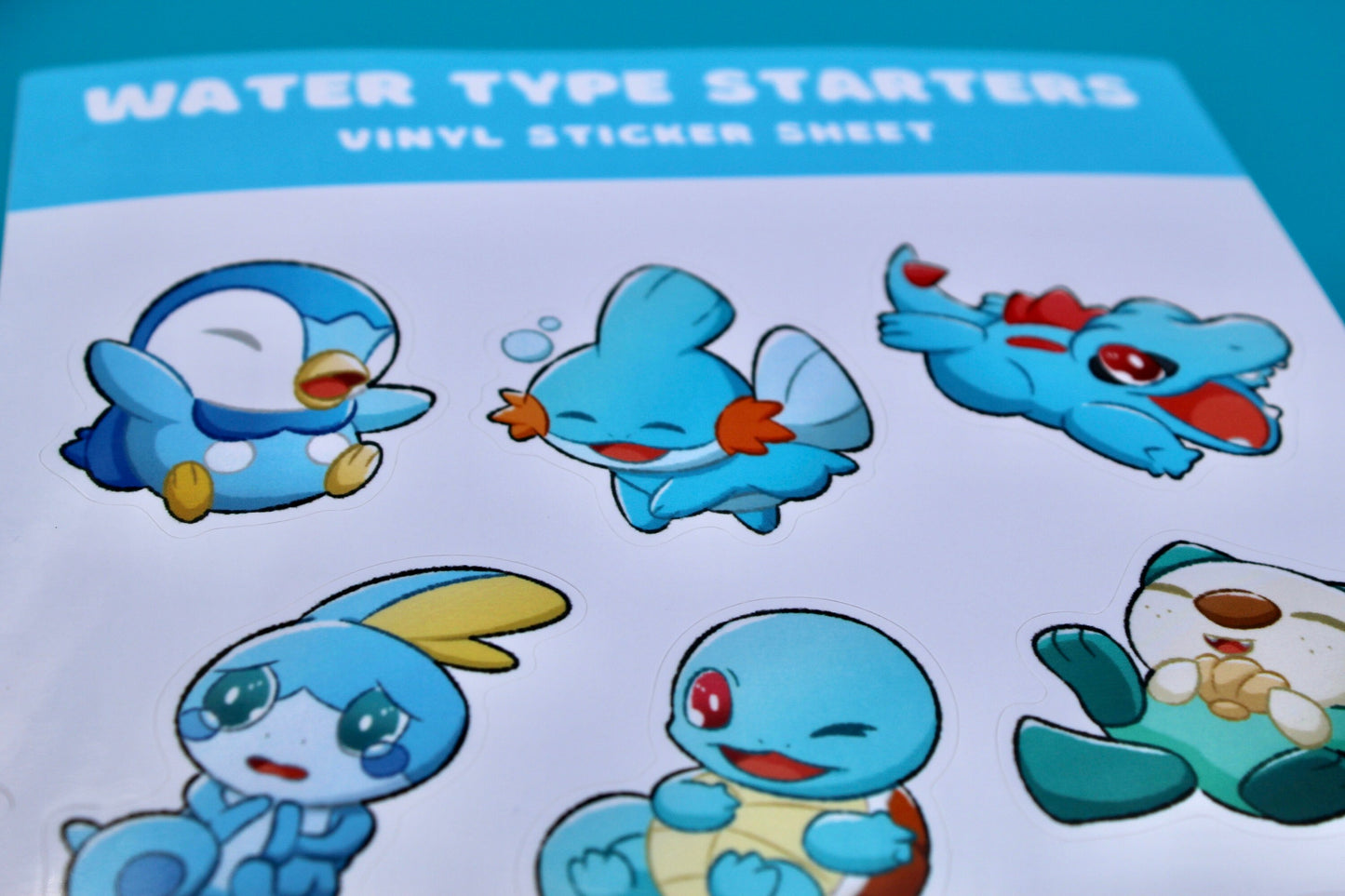 Water Type Pokemon Sticker Sheet - Pokemon Sticker Sheet - Kawaii Stationary - Cute Sticker Sheet - Planner Organisation Stickers