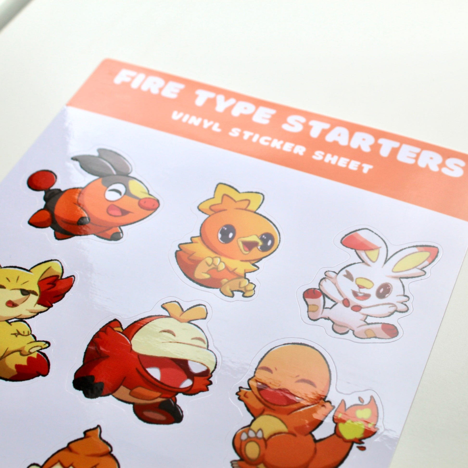 Fire Type Pokemon Sticker Sheet - Pokemon Sticker Sheet - Kawaii Stationary - Cute Sticker Sheet - Planner Organisation Stickers