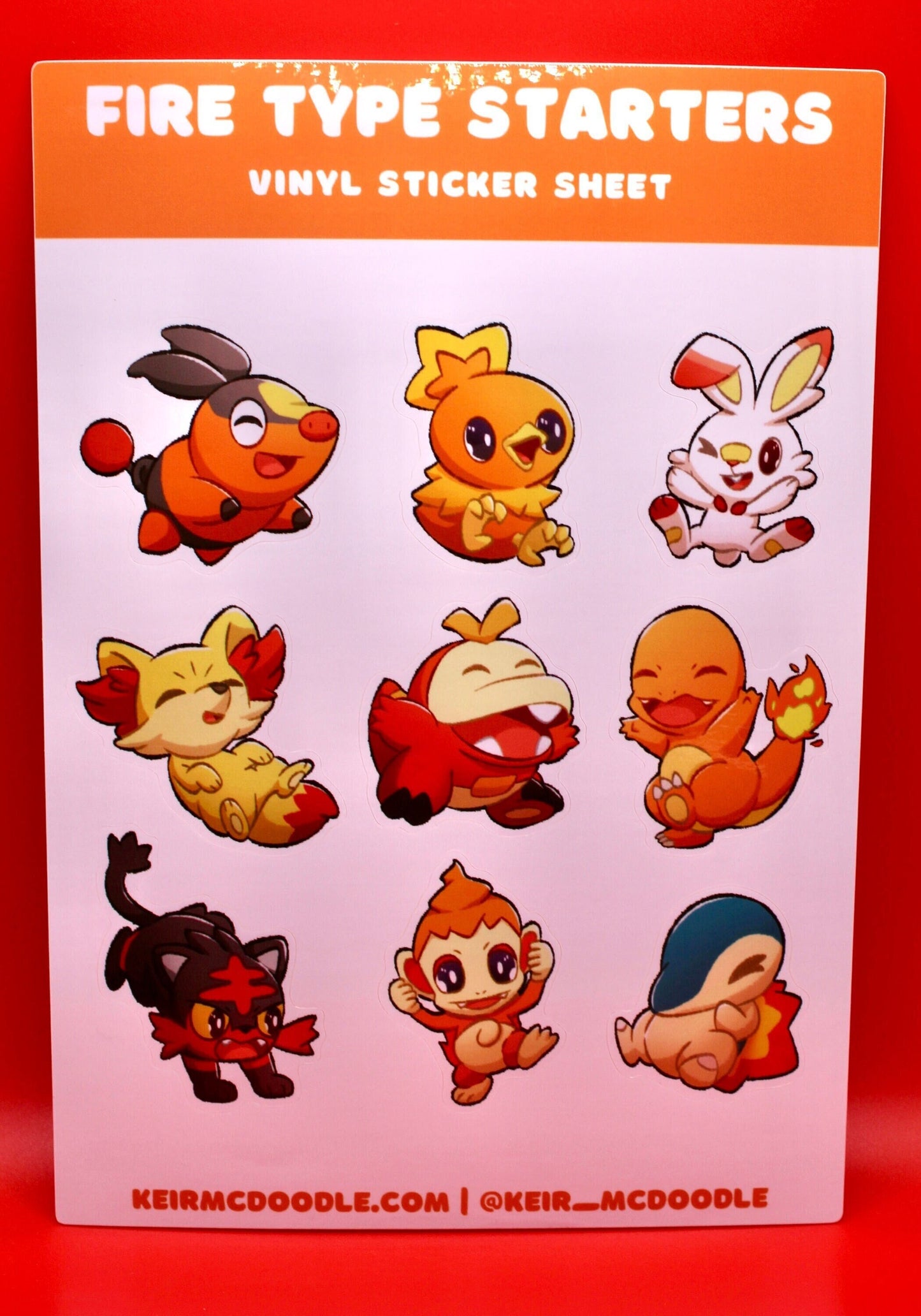 Fire Type Pokemon Sticker Sheet - Pokemon Sticker Sheet - Kawaii Stationary - Cute Sticker Sheet - Planner Organisation Stickers