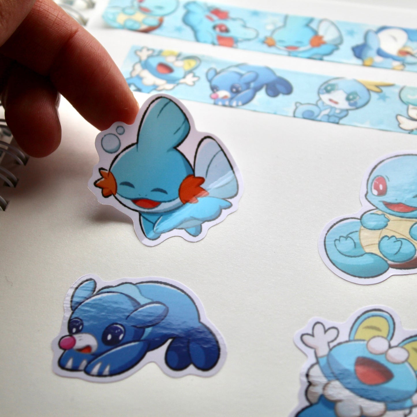 Pokemon Reusable Sticker Book Water Type Starters - Pokemon Notebook - A5 Reusable Sticker Book - Cute Pokemon Sticker Book