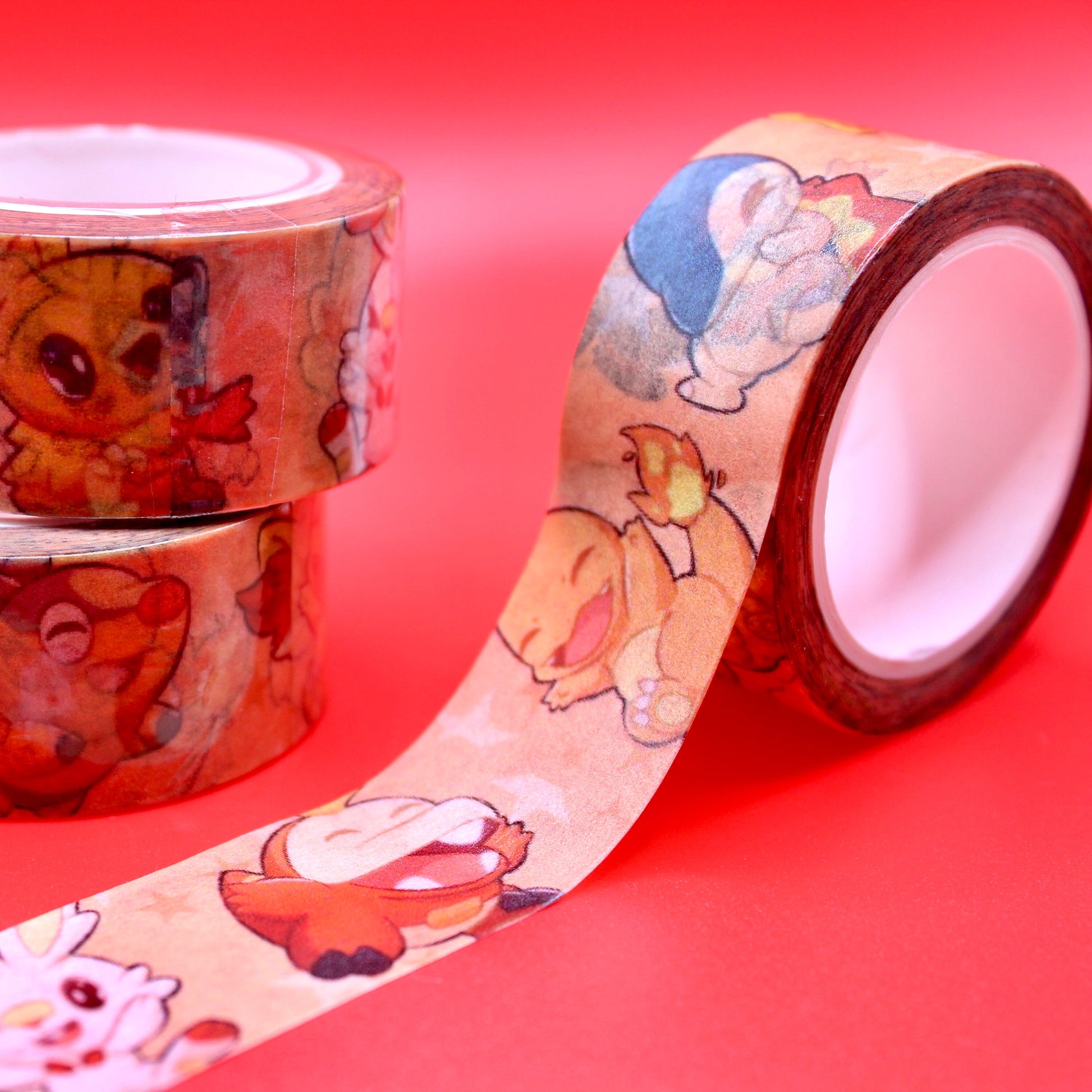 Fire Type Pokemon Washi Tape - Kawaii Stationary - Pokemon Washi Tape - Cute Washi Tape - Korean Inspired Stationary