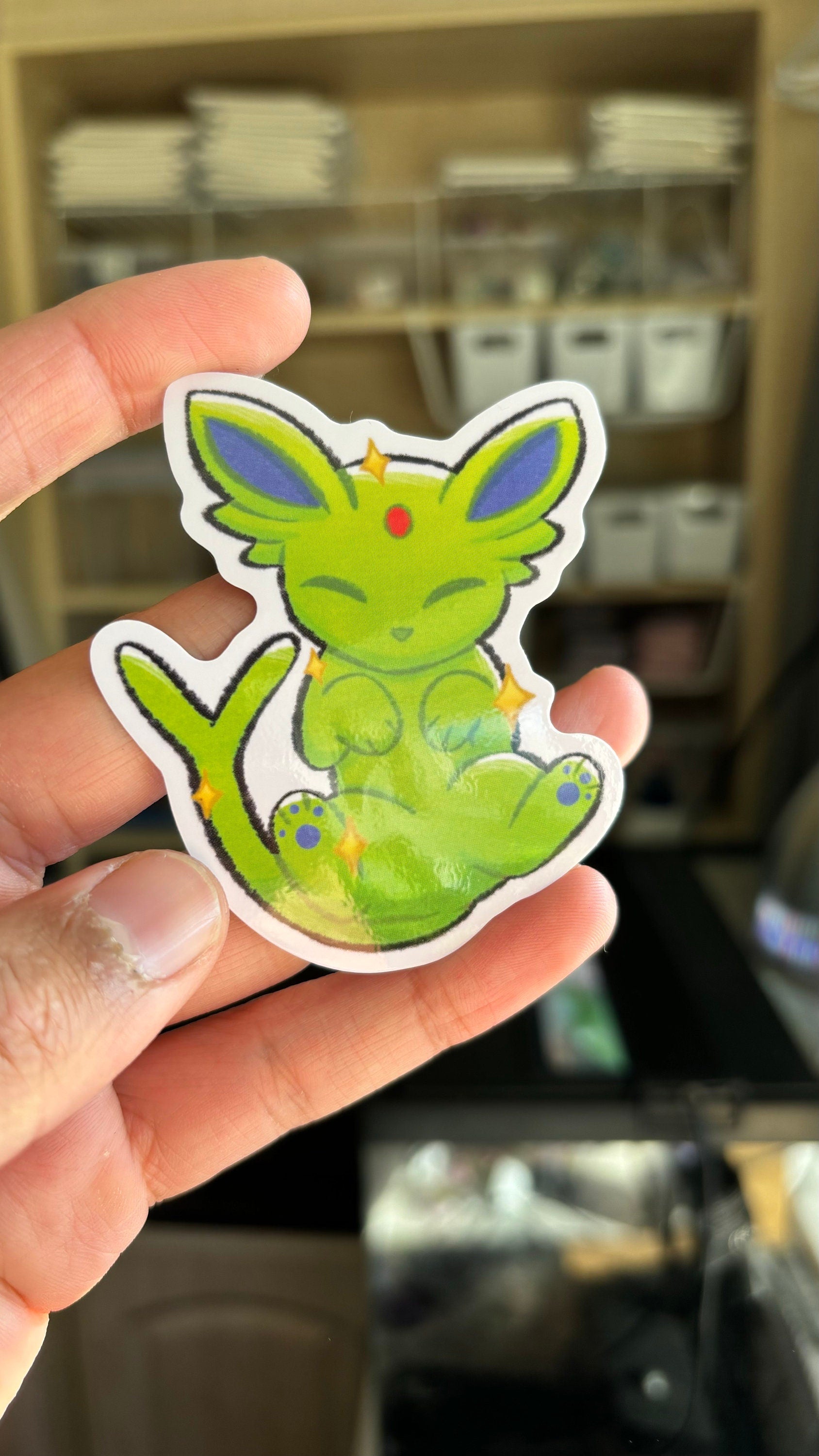 Shiny Espeon Vinyl Sticker - Pokemon Sticker - Weatherproof Die Cut Sticker - Cute Pokemon Sticker