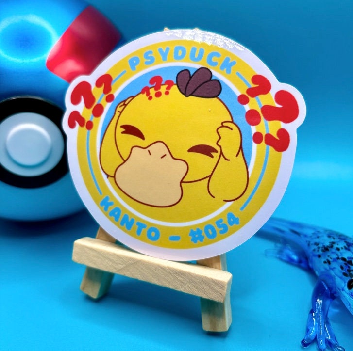 Psyduck Vinyl Sticker - Pokemon Sticker - Weatherproof Die Cut Sticker - Cute Pokemon Sticker