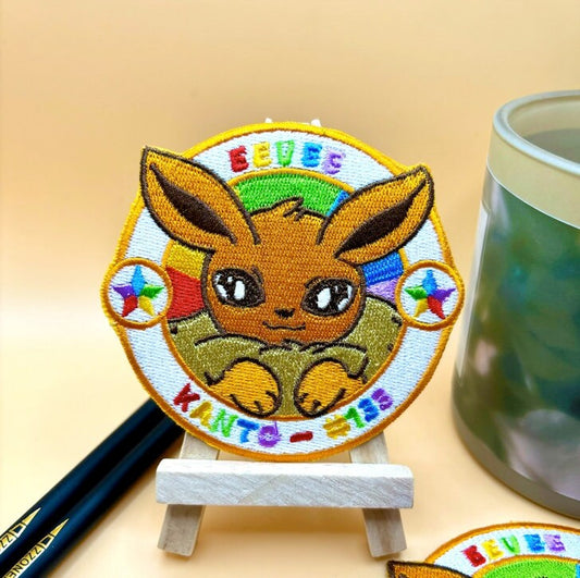 Eevee Embroidered Iron On Patch - Pokemon Embroidered Iron On Patch - Cute Pokemon Patch