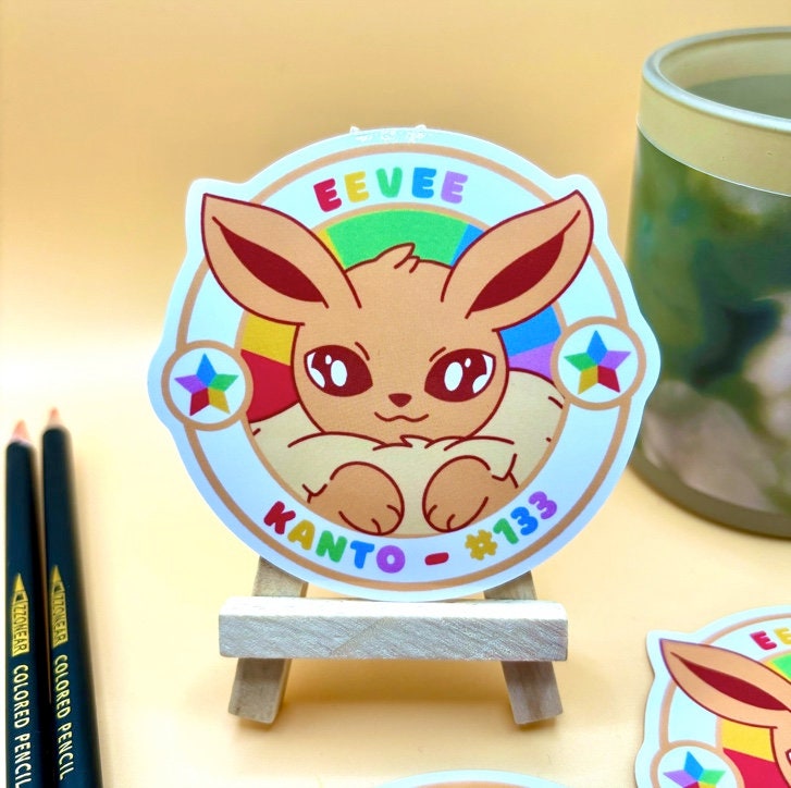 Eevee Vinyl Sticker - Pokemon Sticker - Weatherproof Die Cut Sticker - Cute Pokemon Sticker