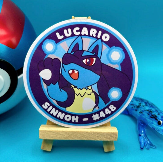 Lucario Vinyl Sticker - Pokemon Sticker - Weatherproof Die Cut Sticker - Cute Pokemon Sticker