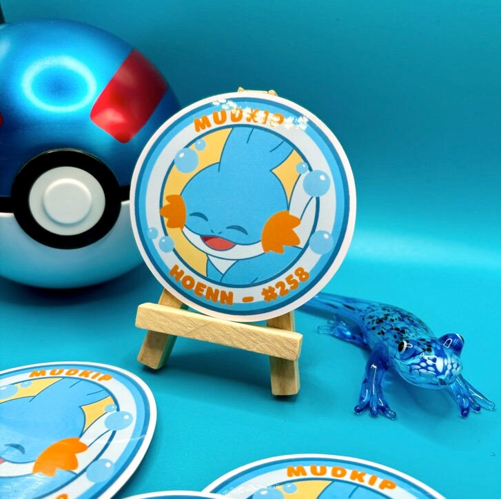 Mudkip Vinyl Sticker - Pokemon Sticker - Weatherproof Die Cut Sticker - Cute Pokemon Sticker