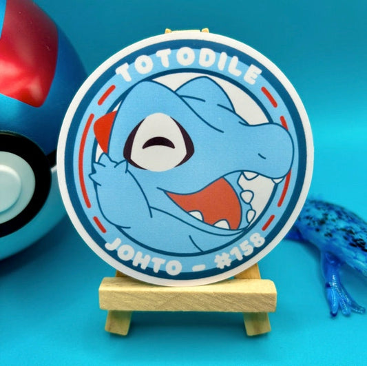 Totodile Vinyl Sticker - Pokemon Sticker - Weatherproof Die Cut Sticker - Cute Pokemon Sticker