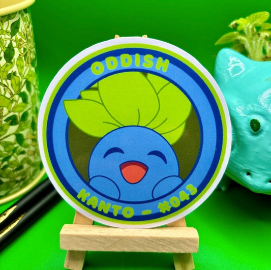 Oddish Vinyl Sticker - Pokemon Sticker - Weatherproof Die Cut Sticker - Cute Pokemon Sticker