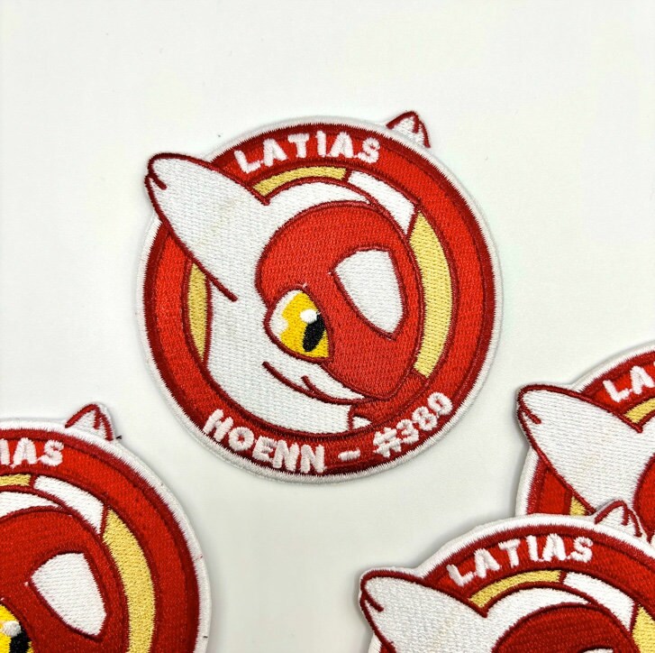 Latias Embroidered Iron On Patch - Pokemon Embroidered Iron On Patch - Cute Pokemon Patch