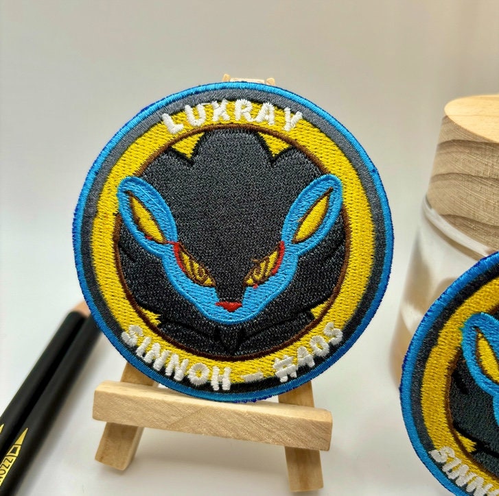 Luxray Embroidered Iron On Patch - Pokemon Embroidered Iron On Patch - Cute Pokemon Patch