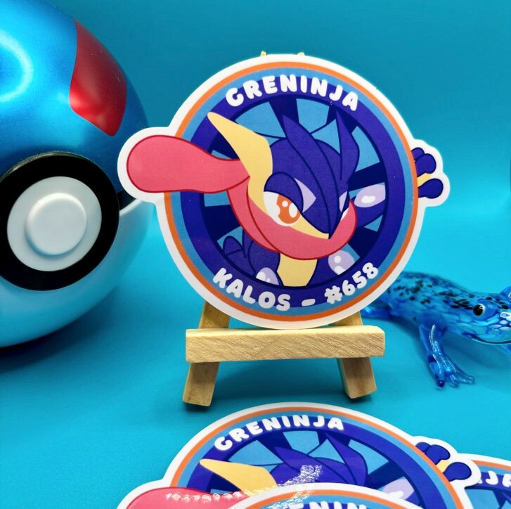 Greninja Vinyl Sticker - Pokemon Sticker - Weatherproof Die Cut Sticker - Cute Pokemon Sticker