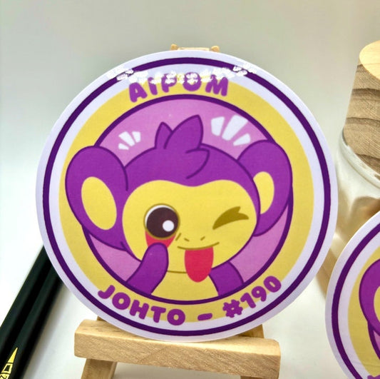 Aipom Vinyl Sticker - Pokemon Sticker - Weatherproof Die Cut Sticker - Cute Pokemon Sticker