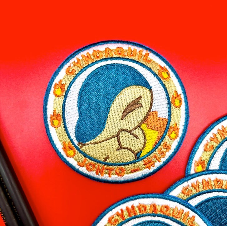 Cyndaquil Embroidered Iron On Patch - Pokemon Embroidered Iron On Patch - Cute Pokemon Patch