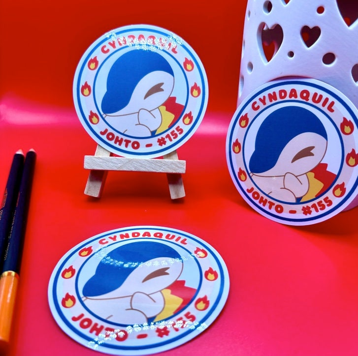 Cyndaquil Vinyl Sticker - Pokemon Sticker - Weatherproof Die Cut Sticker - Cute Pokemon Sticker