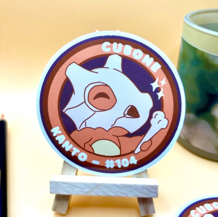 Cubone Vinyl Sticker - Pokemon Sticker - Weatherproof Die Cut Sticker - Cute Pokemon Sticker