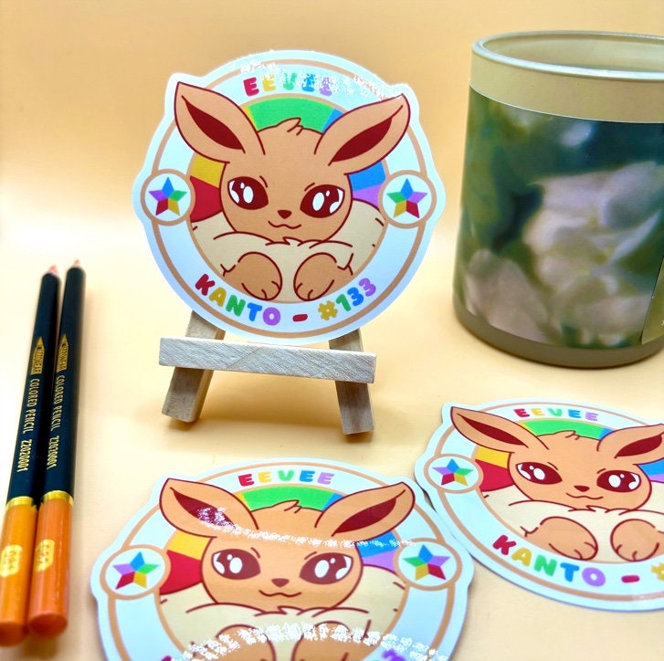 Eevee Vinyl Sticker - Pokemon Sticker - Weatherproof Die Cut Sticker - Cute Pokemon Sticker