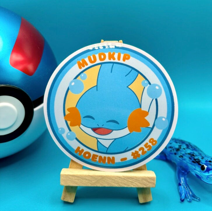 Mudkip Vinyl Sticker - Pokemon Sticker - Weatherproof Die Cut Sticker - Cute Pokemon Sticker