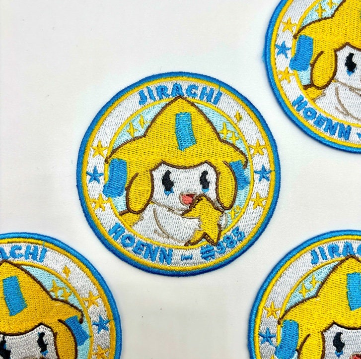 Jirachi Embroidered Iron On Patch - Pokemon Embroidered Iron On Patch - Cute Pokemon Patch