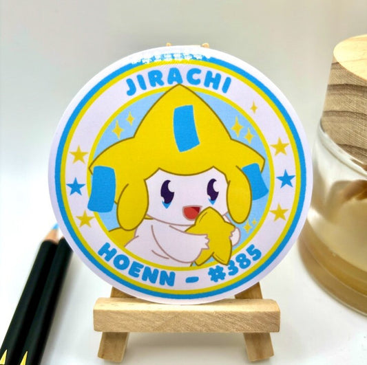 Jirachi Vinyl Sticker - Pokemon Sticker - Weatherproof Die Cut Sticker - Cute Pokemon Sticker