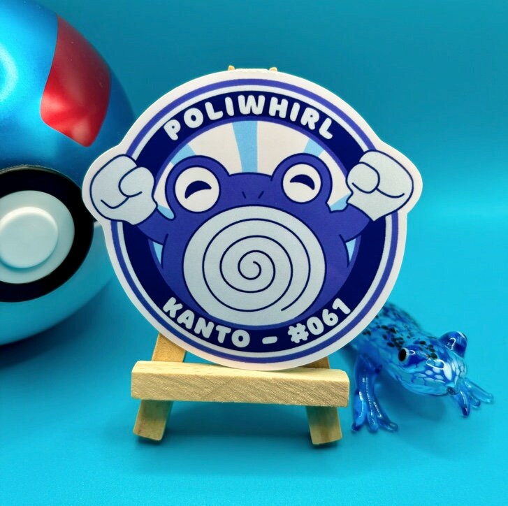 Poliwhirl Vinyl Sticker - Pokemon Sticker - Weatherproof Die Cut Sticker - Cute Pokemon Sticker