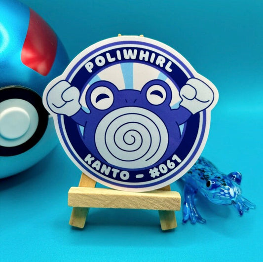 Poliwhirl Vinyl Sticker - Pokemon Sticker - Weatherproof Die Cut Sticker - Cute Pokemon Sticker