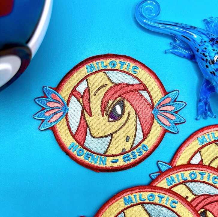 Milotic Embroidered Iron On Patch - Pokemon Embroidered Iron On Patch - Cute Pokemon Patch