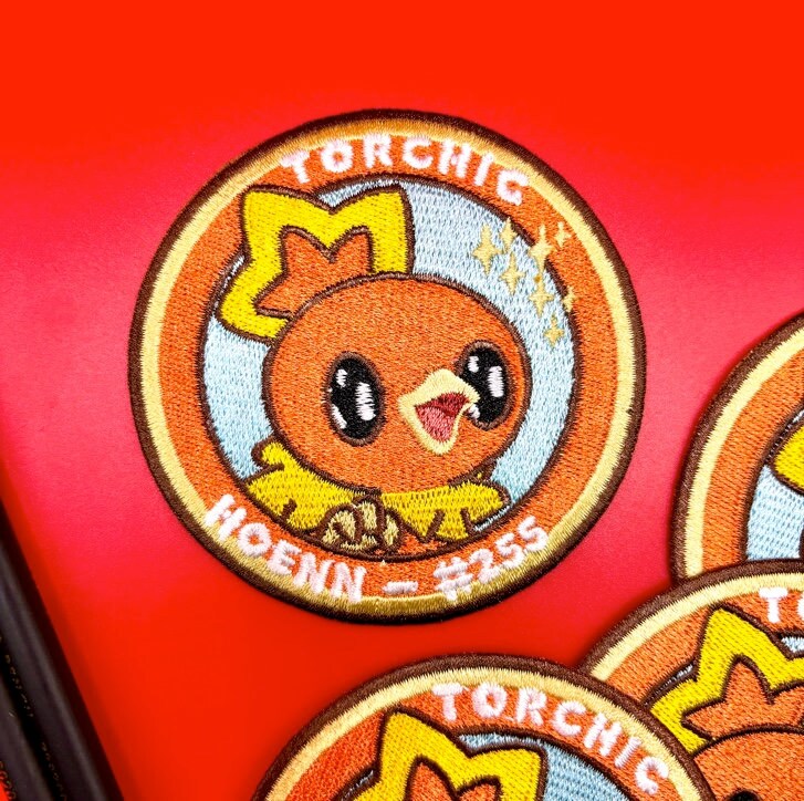 Torchic Embroidered Iron On Patch - Pokemon Embroidered Iron On Patch - Cute Pokemon Patch