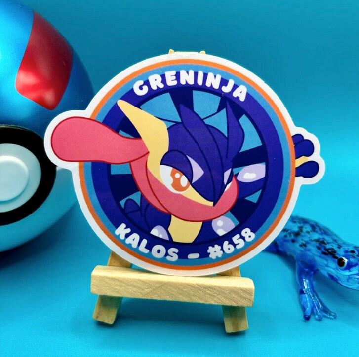 Greninja Vinyl Sticker - Pokemon Sticker - Weatherproof Die Cut Sticker - Cute Pokemon Sticker